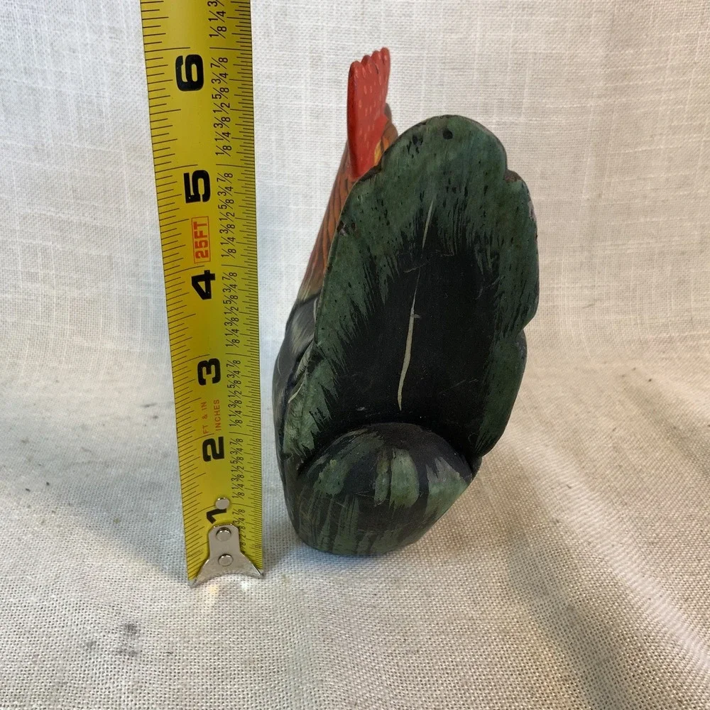 Folk Art Hand Carved WOODEN ROOSTER 5.5